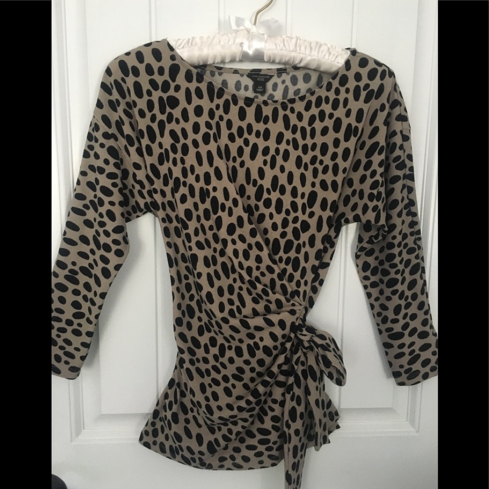Ann Taylor 3/4 sleeve Animal Print Top Sz SP